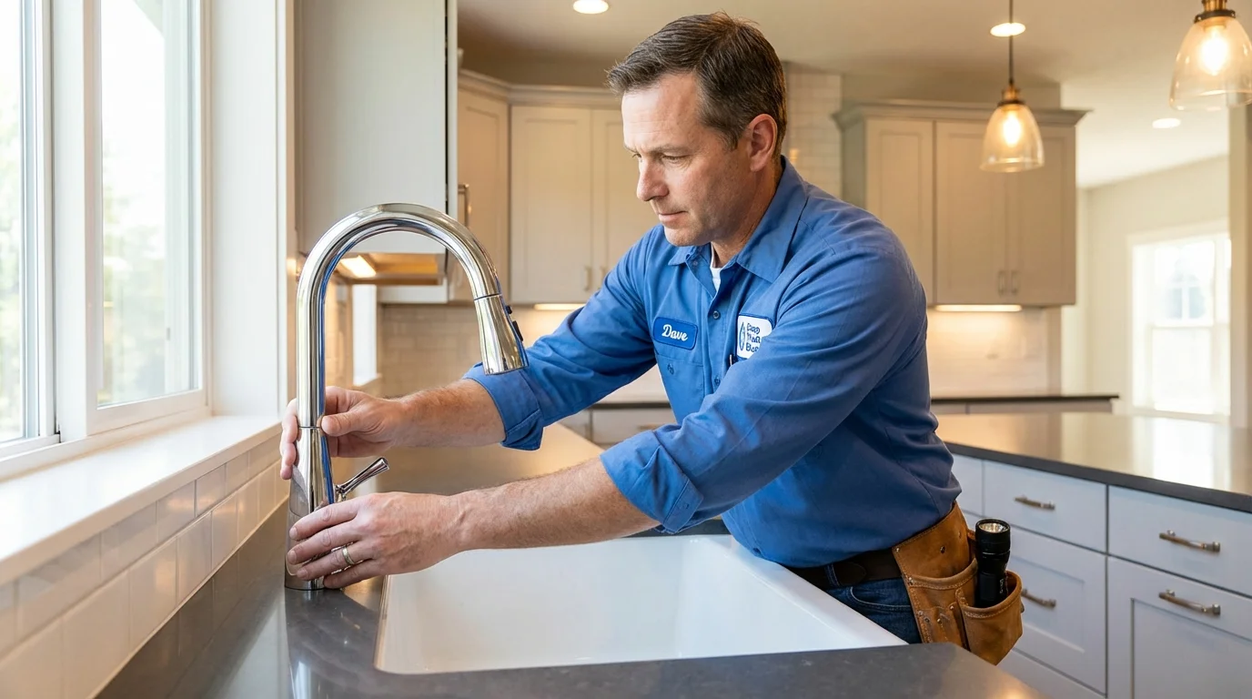 Kitchen faucet installation by Johns Plumbing LLC in Westborough